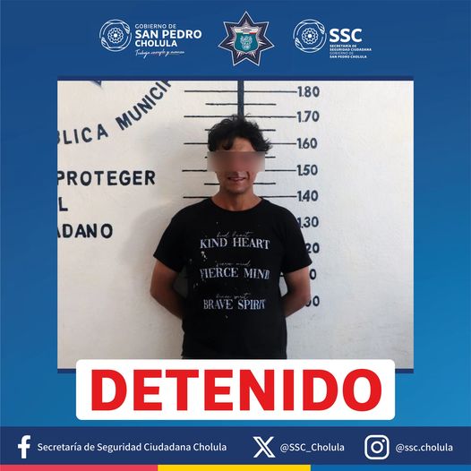 Detienen a Eduardo "N" por violencia familiar y daños en Cholula