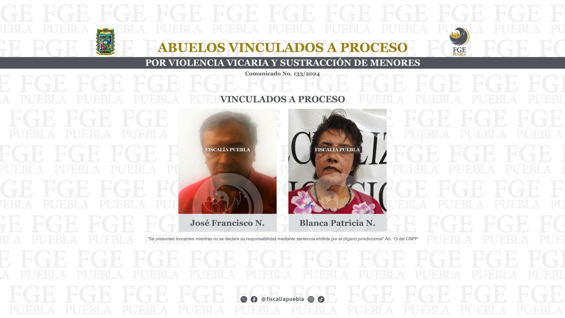 José Francisco N. y Blanca Patricia N. detenidos