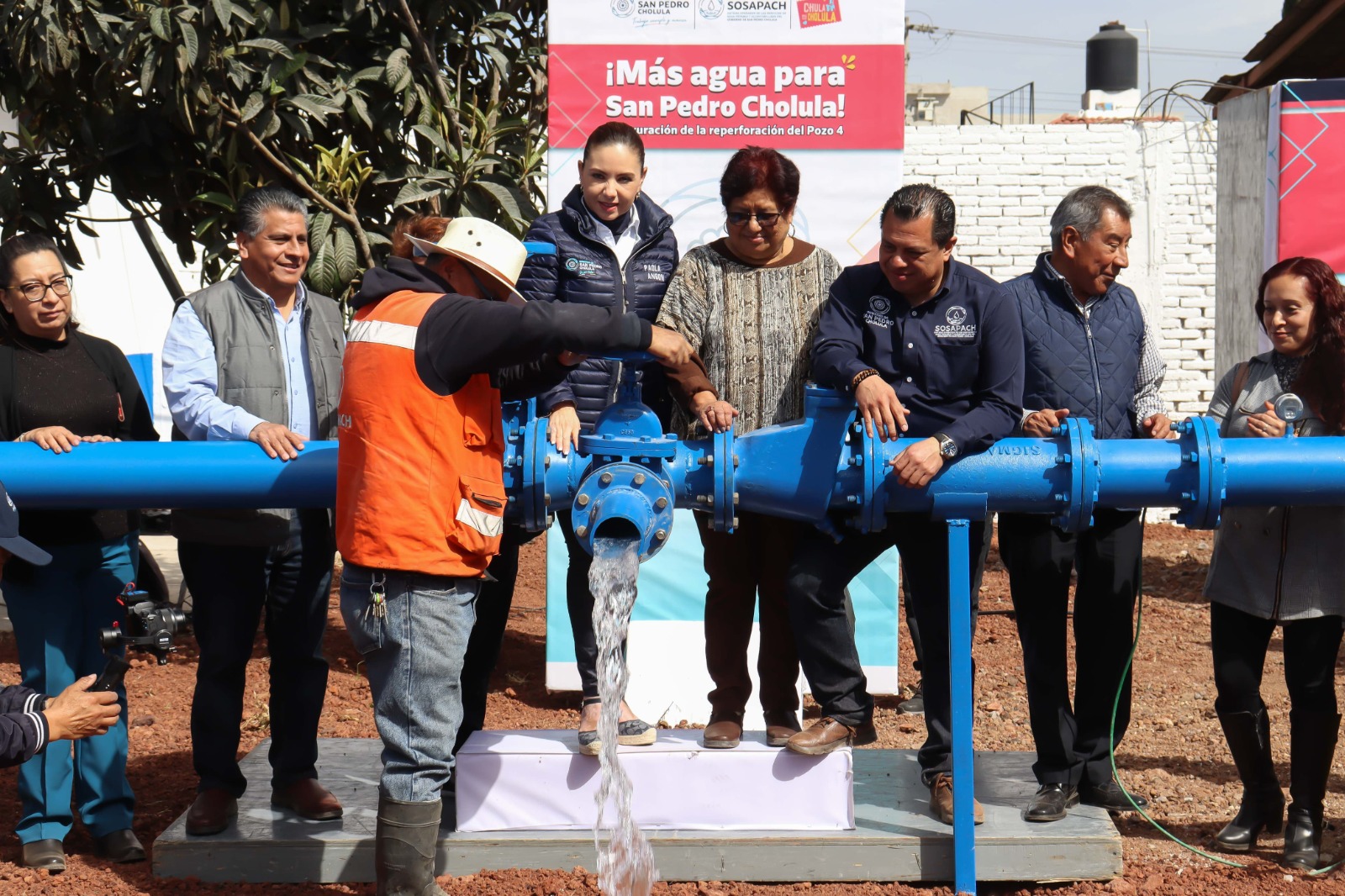 Más agua para Cholula: Cumple gobierno de Paola Angon con las familias inaugurando el pozo 4