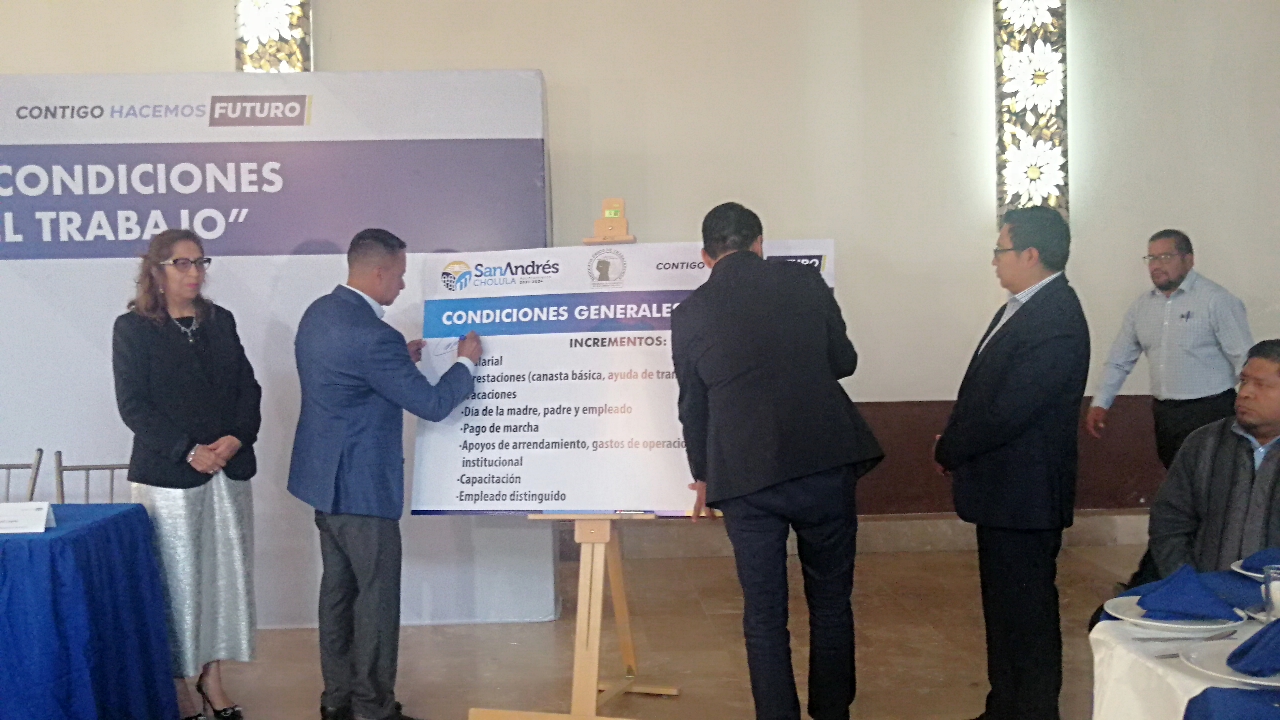 Alcanzados acuerdos benefician a trabajadores municipales de San Andrés Cholula