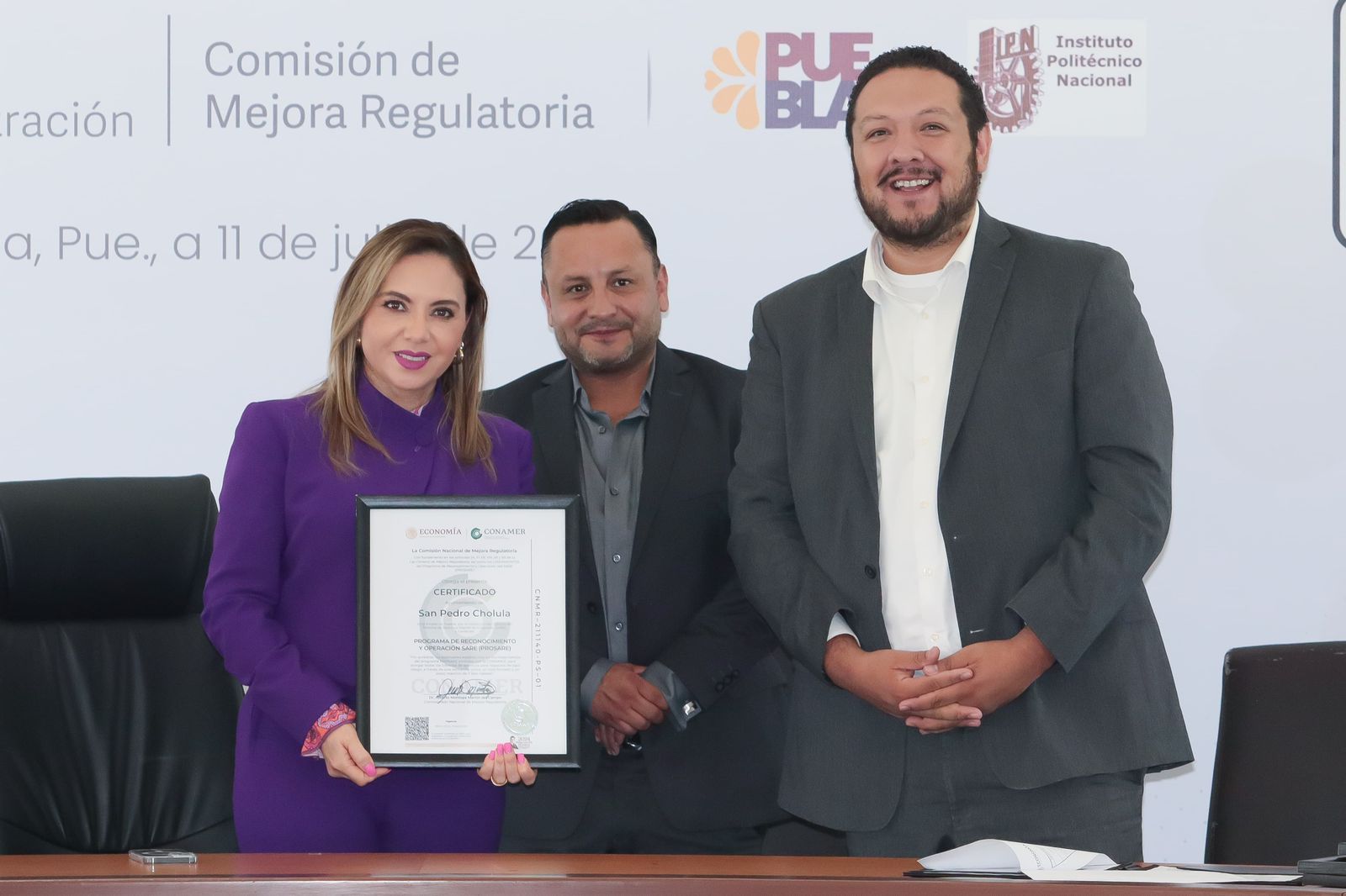 Comisión Nacional de Mejora Regulatoria y Comisión de Mejora Regulatoria del Estado de Puebla reconocen ventanilla digital de San Pedro Cholula