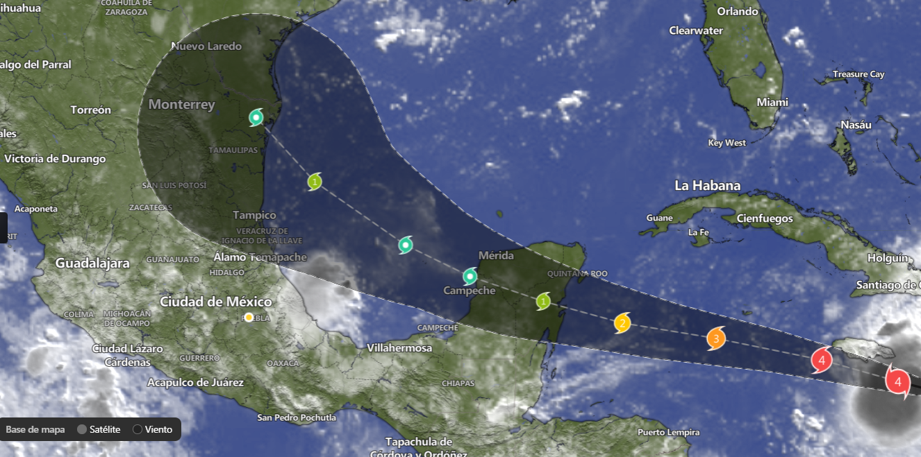Huracán “Beryl” impactara dos veces a estados de México 