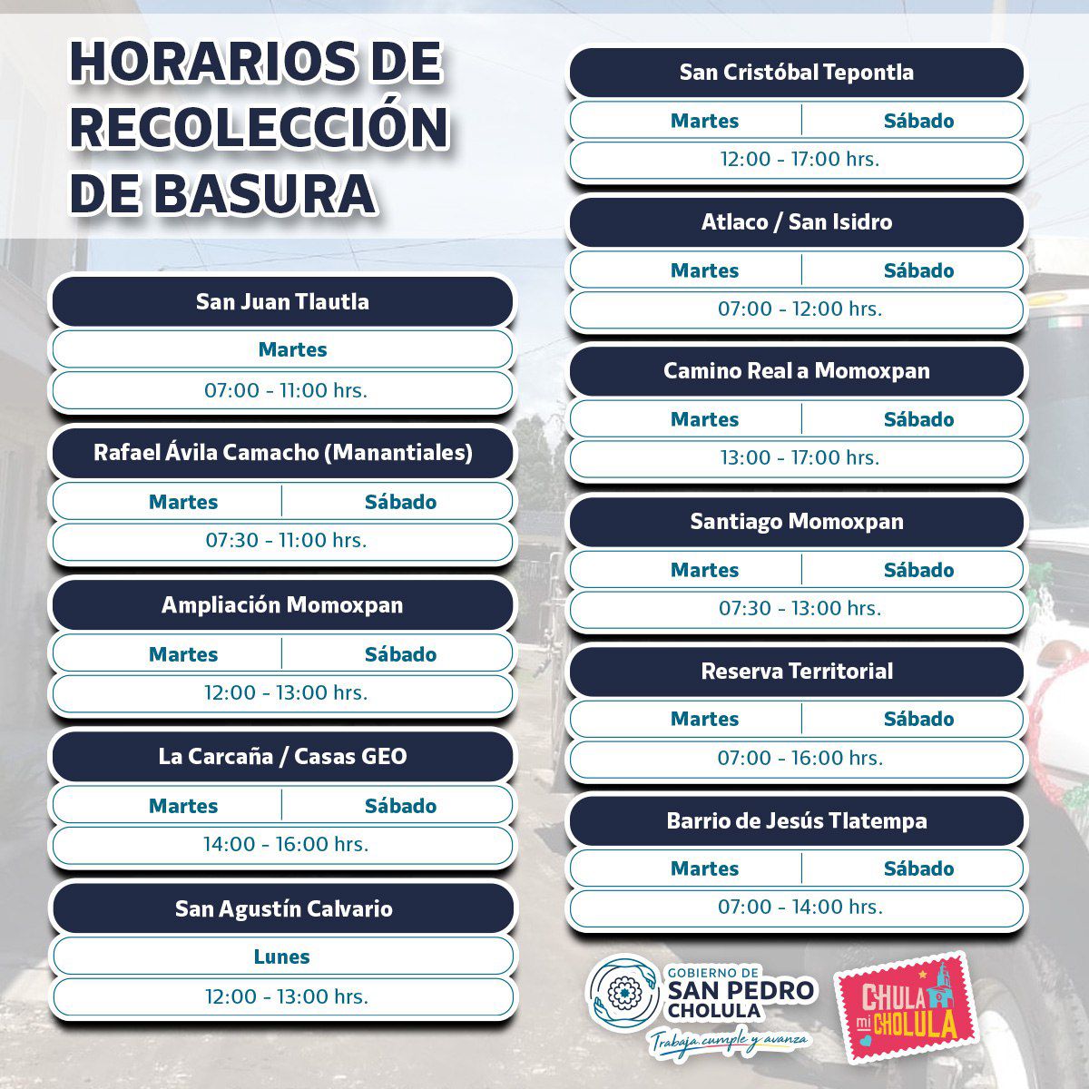 horario recoleccion basura spch 3