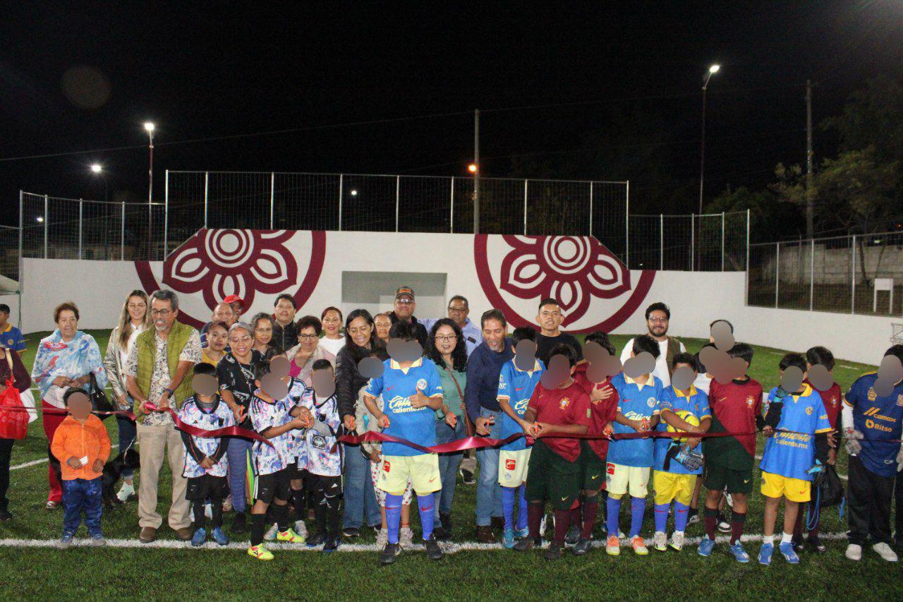 Rehabilitan espacio deportivo en colonia El Cerril en Atlixco