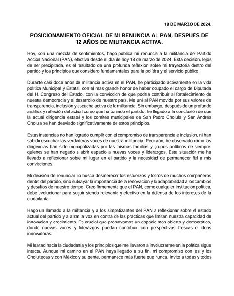 Renuncia Liz Minto al albiazul tras 12 años de militancia