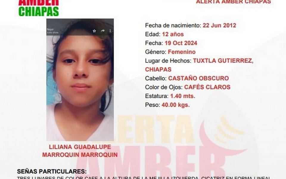 Hallan sin vida a Liliana Guadalupe, niña de 12 años desaparecida en Tuxtla Gutiérrez