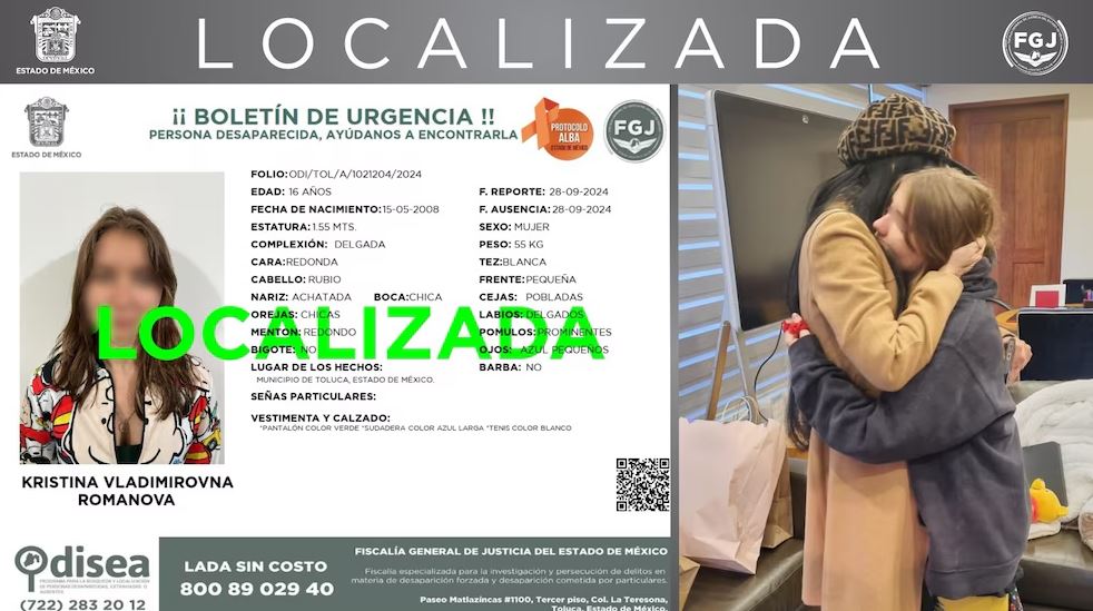 Encuentran sana a joven rusa desaparecida en Edomex; se investiga su caso