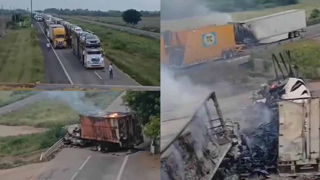 Bloqueo en carretera Culiacán-Mazatlán por enfrentamientos entre cárteles