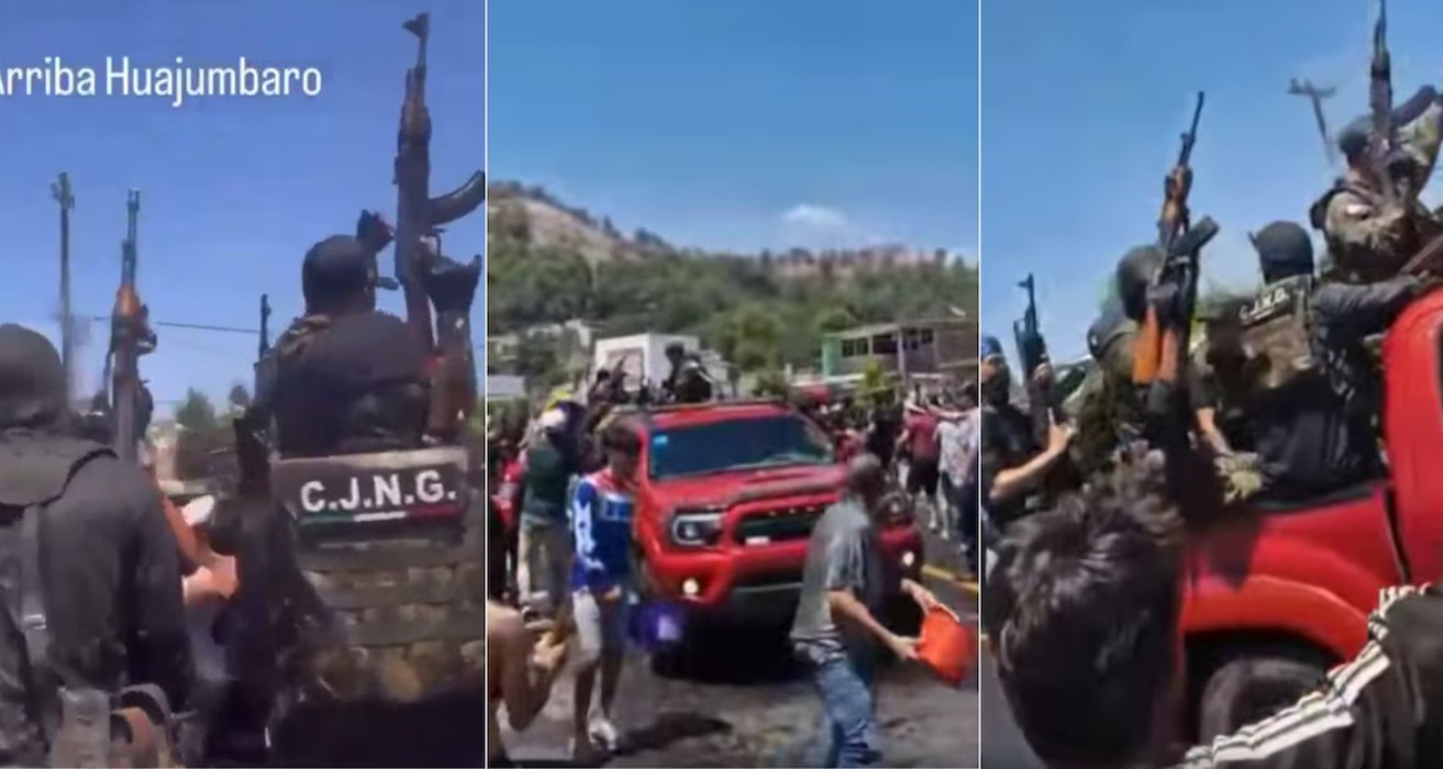 Presuntos miembros del CJNG celebran el Sábado de Gloria con apoyo de civiles en Michoacán