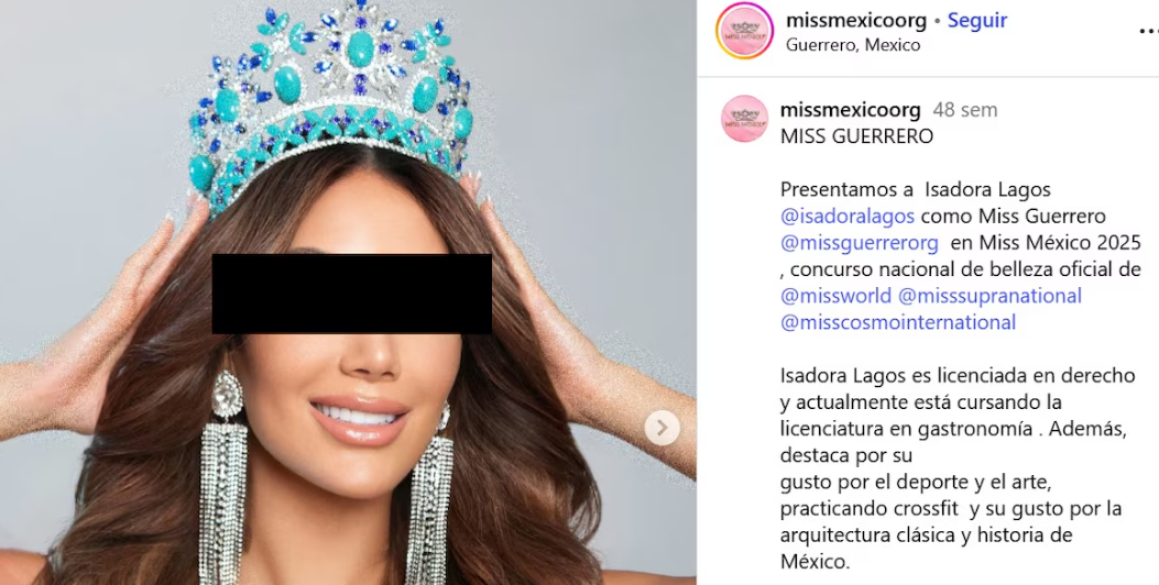 Detienen a Isadora Lagos, ex Miss Guerrero 2024, con arma prohibida