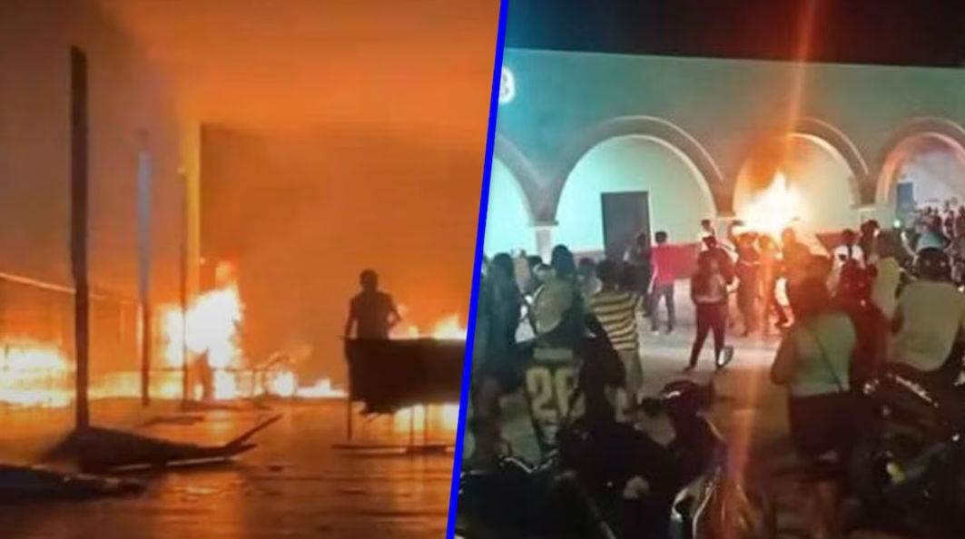Indignación en Tzucacab: Palacio Municipal incendiado tras muerte de detenido