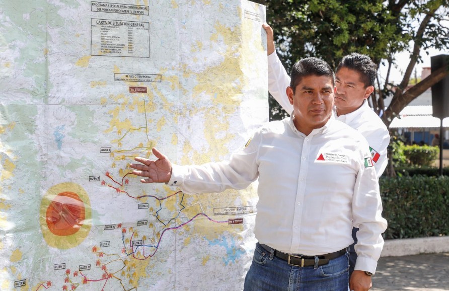 Verifican rutas de evacuación del Popocatépetl tras lluvias