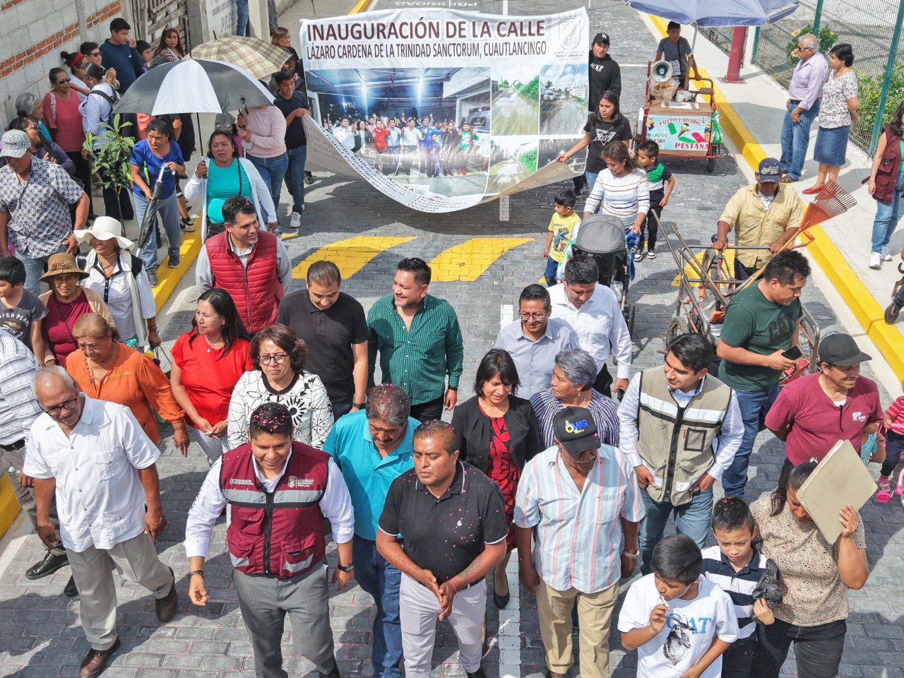 Omar Muñoz entrega obra importante de pavimentación en Sanctorum 