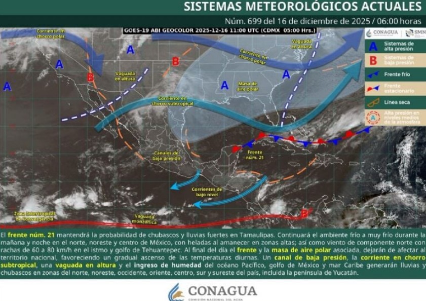 Contrastes extremos en el clima de México este martes