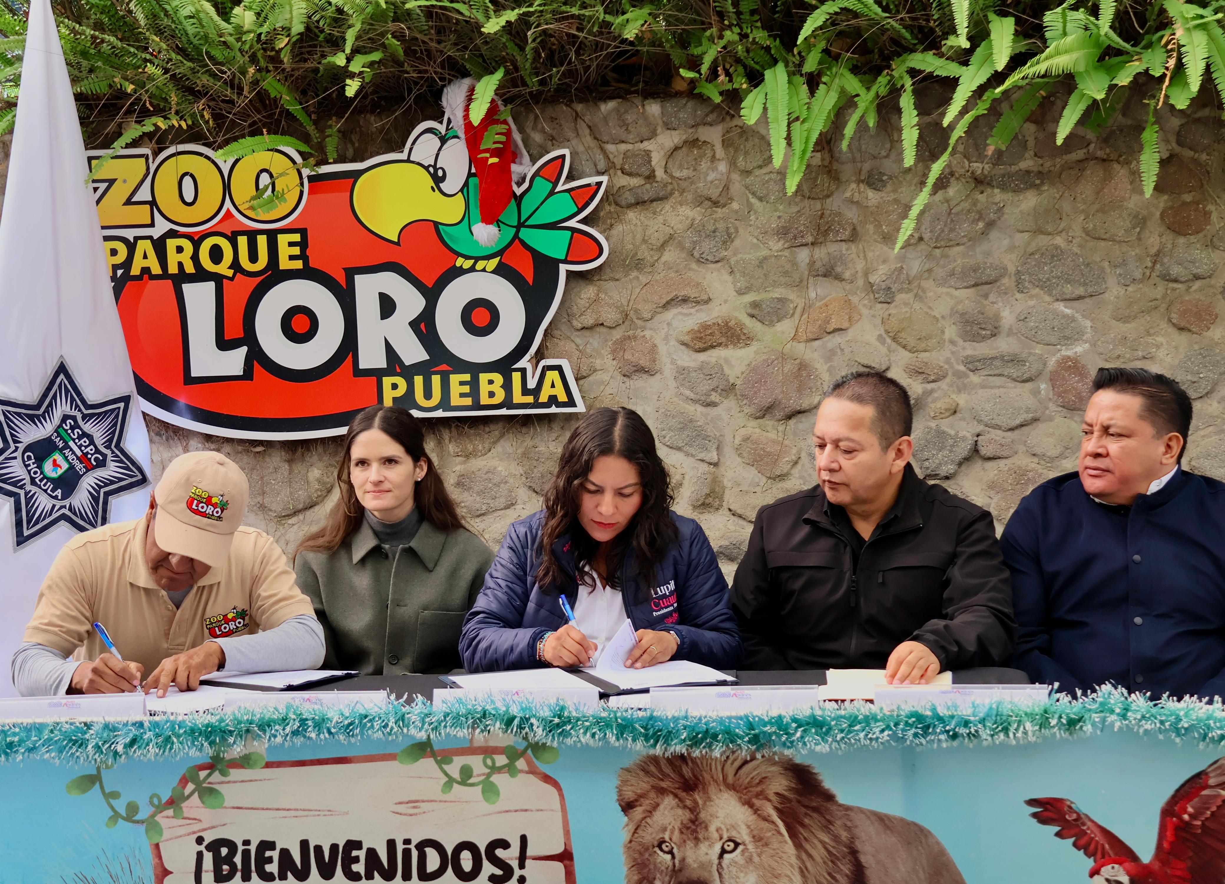 Fortalece San Andrés Cholula atención de emergencias mediante convenio con Parque Loro Puebla