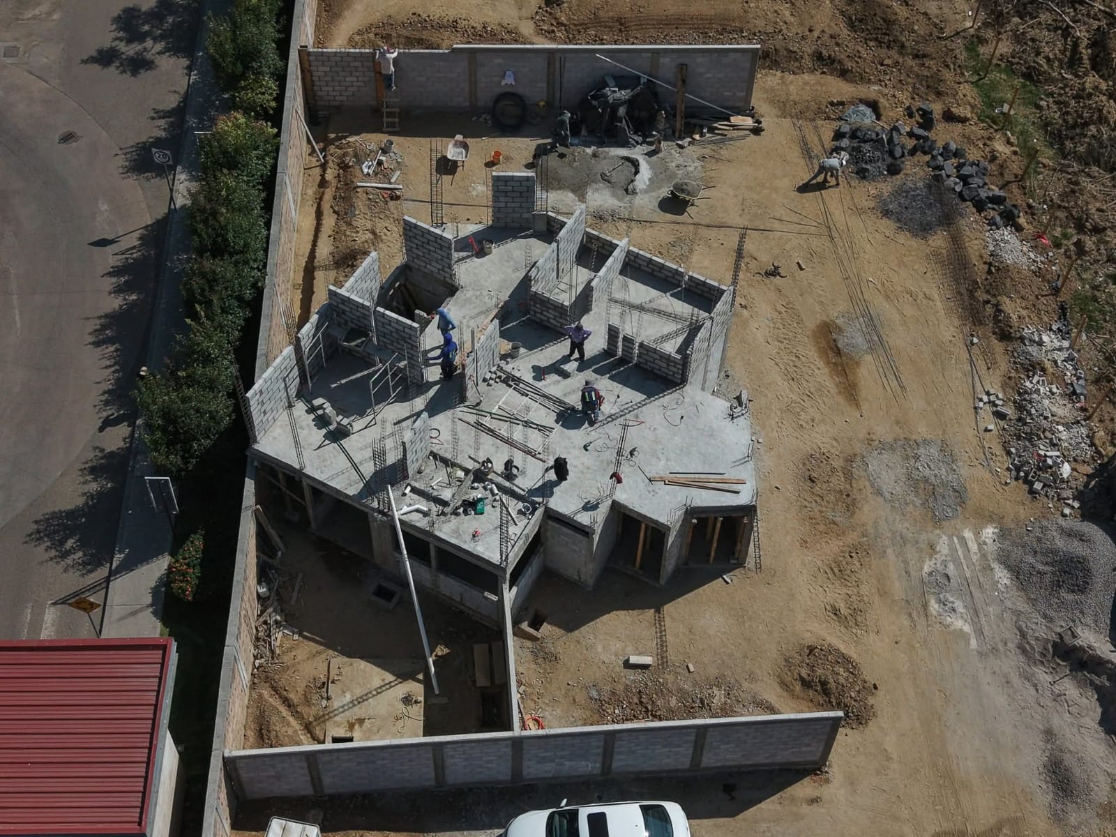 Avanzan trabajos de la nueva Subcomandancia de Policía en San Lorenzo Almecatla