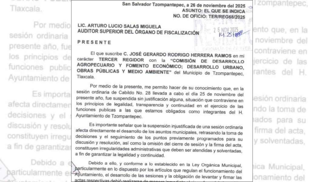 Crecen las tensiones en Tzompantepec por parálisis del cabildo y opacidad