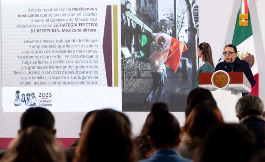 Sheinbaum presenta estrategia para apoyar a mexicanos deportados por Trump