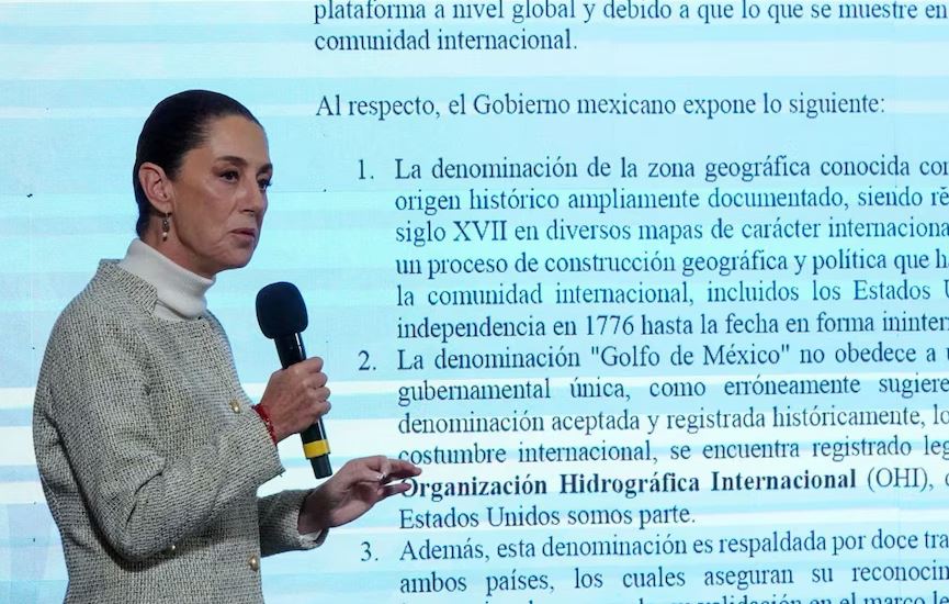 Claudia Sheinbaum solicita a Google corregir cambio en nombre del Golfo de México