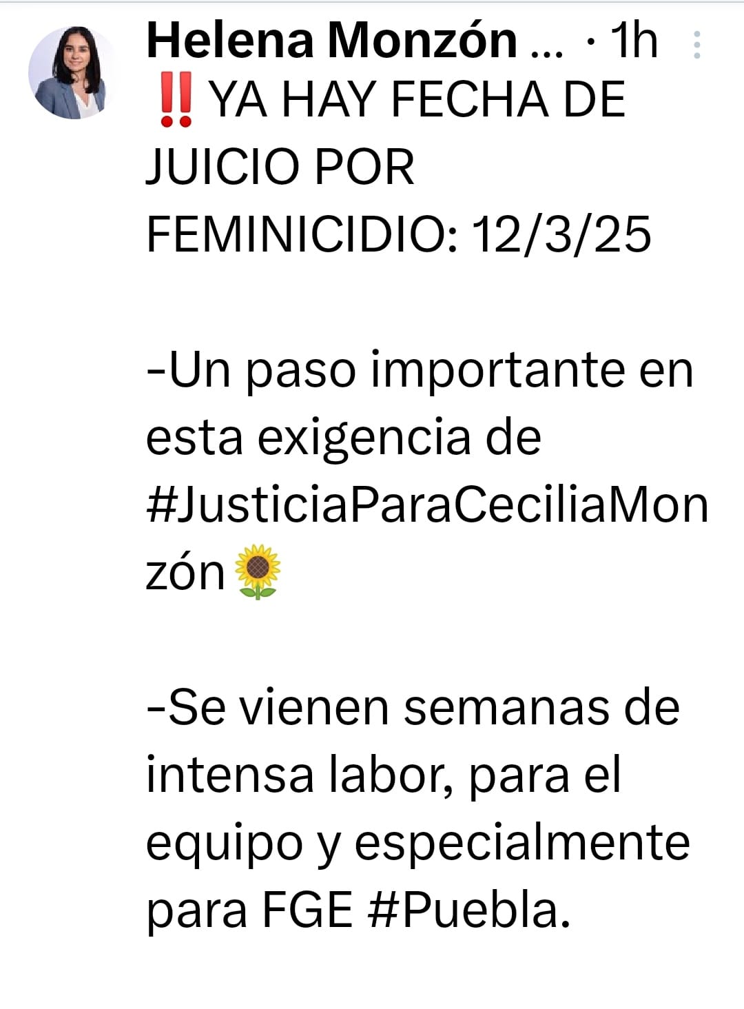 Juicio contra responsables del feminicidio de Cecilia Monzón: Marzo 12