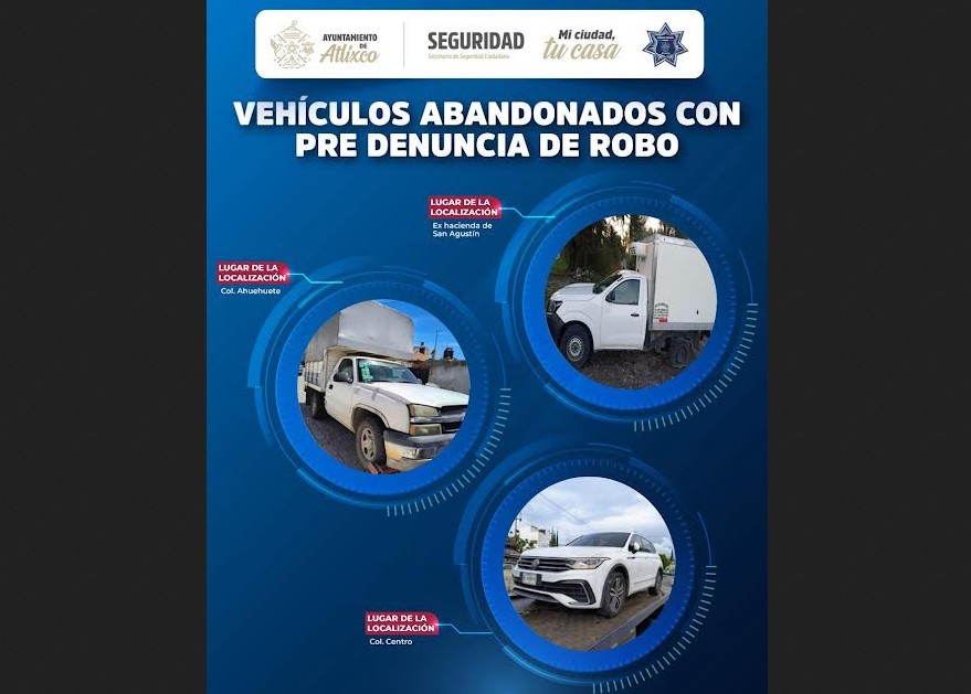 Operativos de vigilancia permiten recuperar vehículos robados