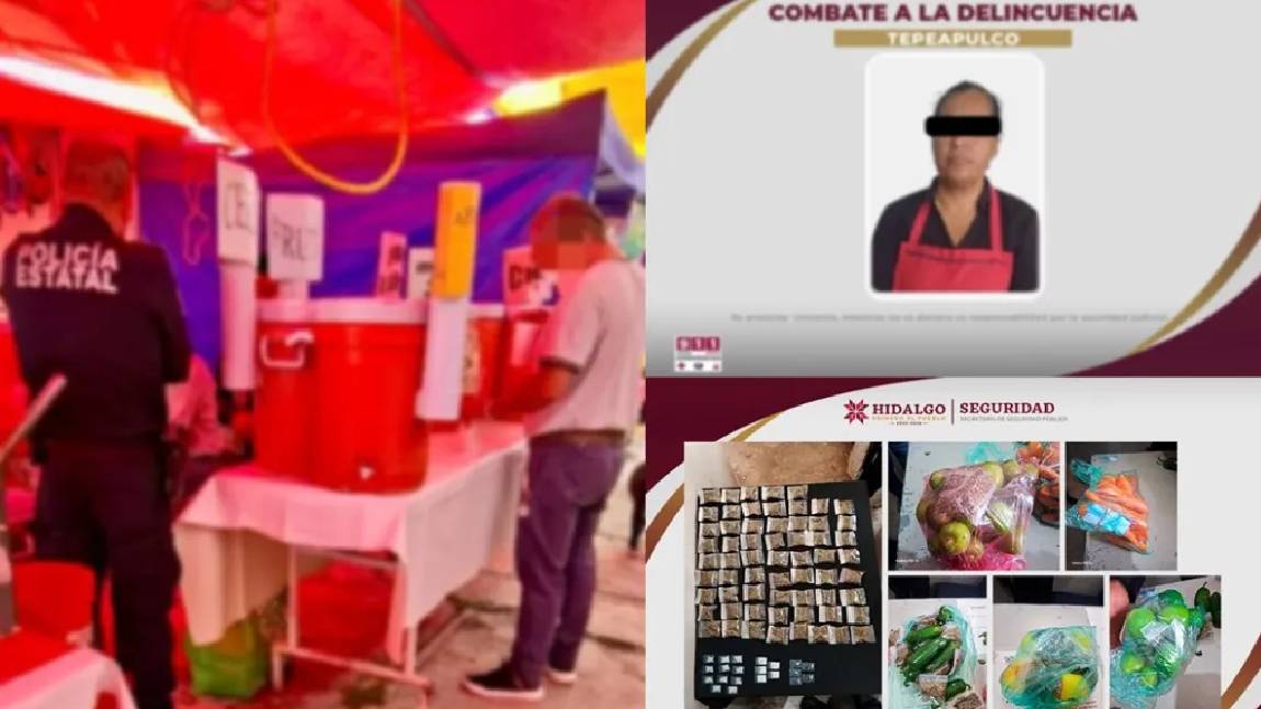Detienen a mujer que vendía droga en puesto de aguas frescas en Hidalgo