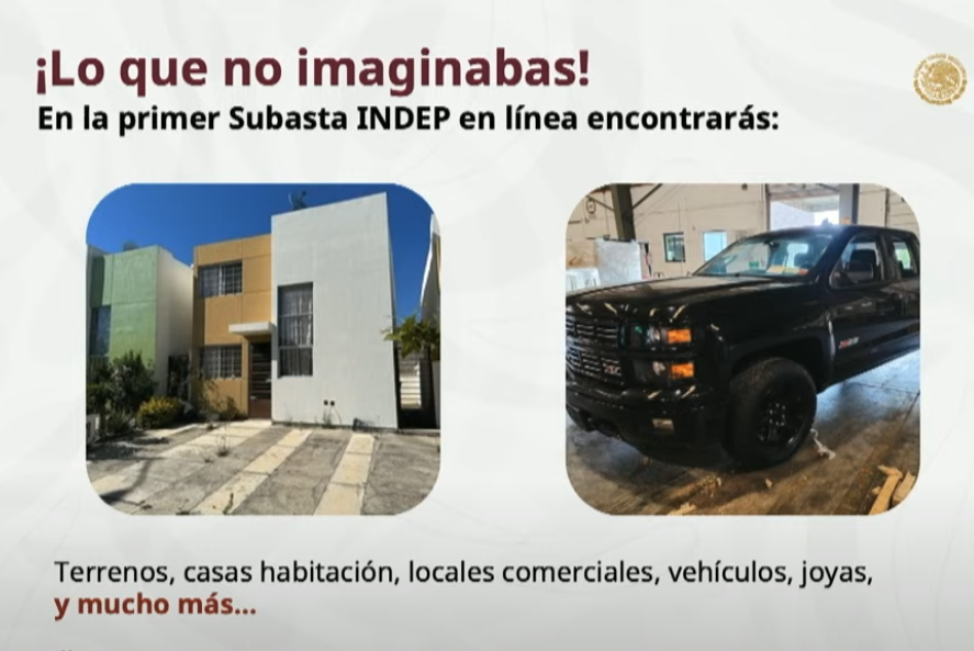 Vuelven las subastas del Indep: casas, autos y joyas a bajo costo