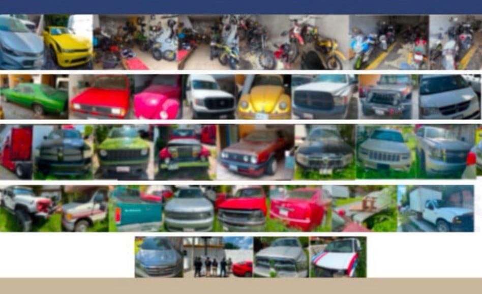 Operativo en Puebla desmantela red de robo de vehículos