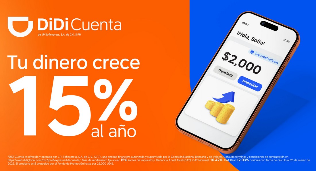 DiDi lanza DiDi Cuenta: la opción digital con mayor rendimiento en México