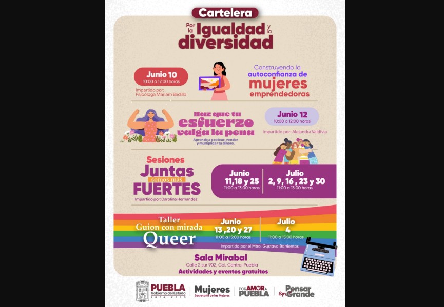 Puebla impulsa talleres gratuitos para mujeres con enfoque inclusivo