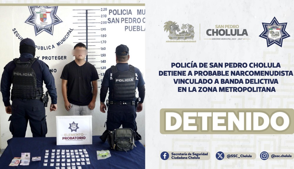 Capturan a sujeto implicado en robos y narcomenudeo en Cholula