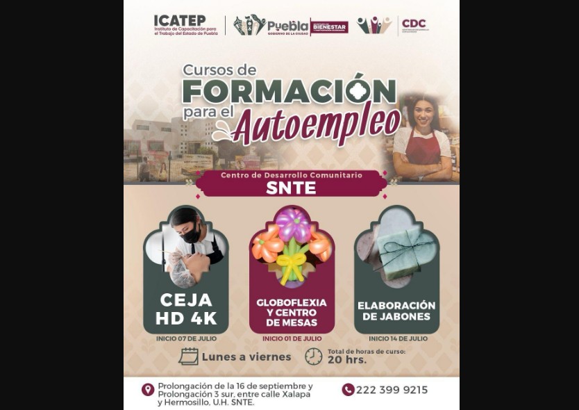 Cursos gratuitos para impulsar el autoempleo y el emprendimiento en Puebla