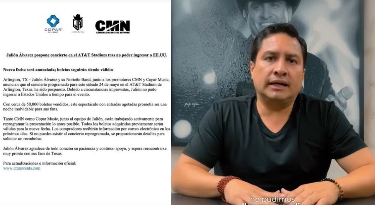 Julión Álvarez cancela concierto en Texas por revocación de visa