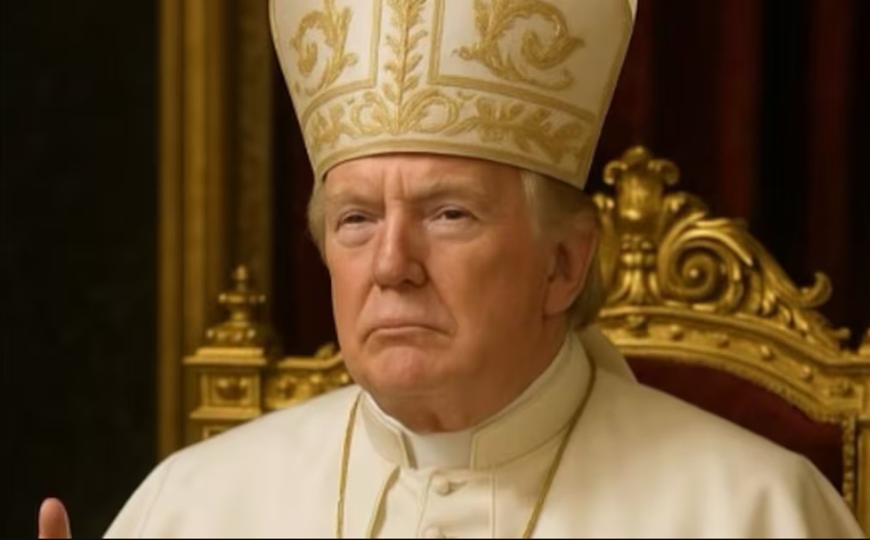 Trump genera polémica al publicarse como papa con imagen hecha por IA