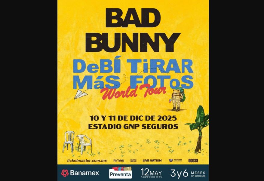 Bad Bunny anuncia dos conciertos en CDMX para diciembre de 2025