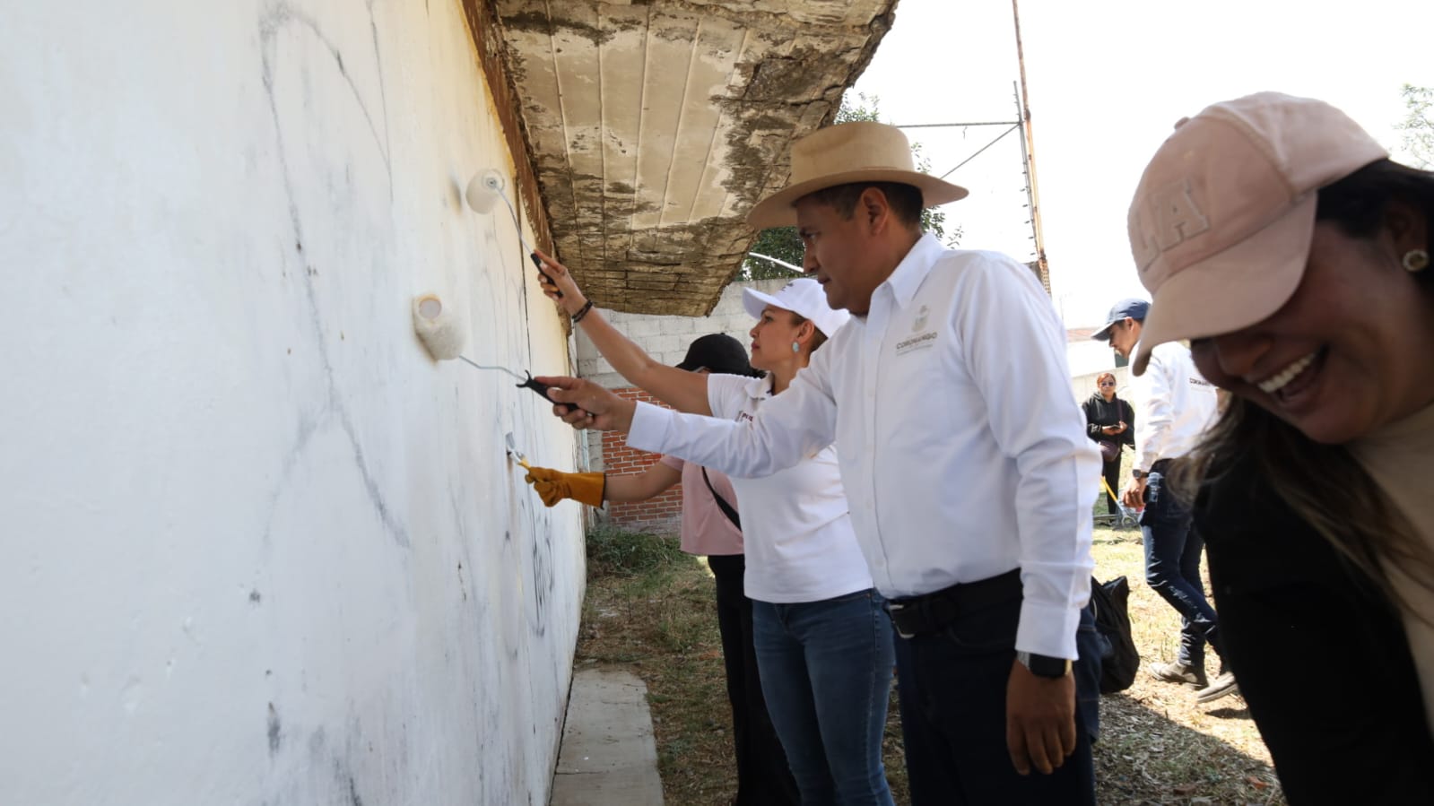 En Coronango, Armando Aguirre y Yadira Lira impulsan el rescate de espacios públicos 