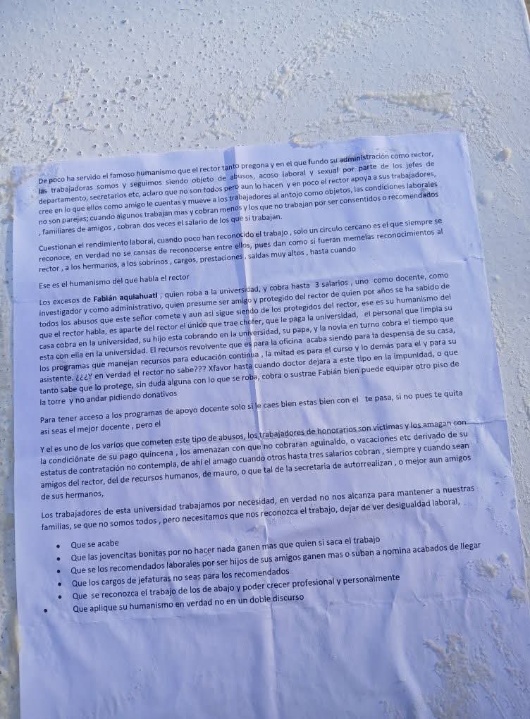 De nueva cuenta, denuncian discriminación y machismo en la UATx