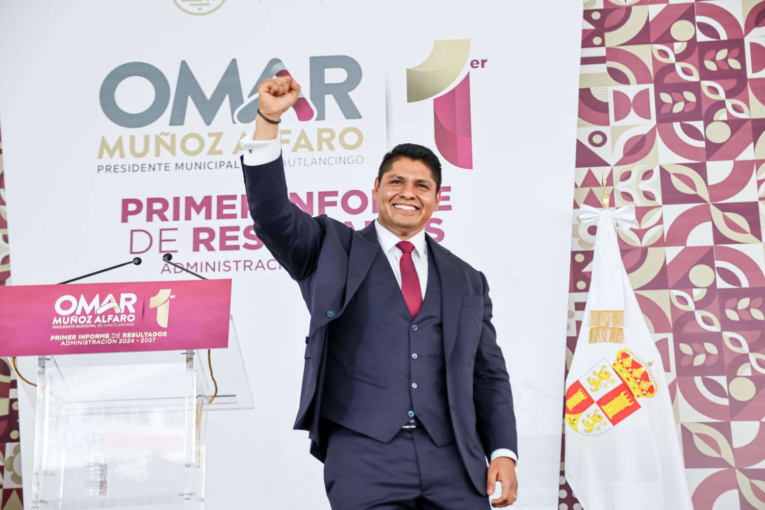 Omar Muñoz rinde Primer Informe de Resultados arropado por el pueblo de Cuautlancingo 