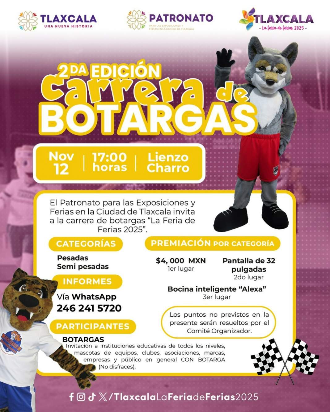 Feria de Ferias Tlaxcala 2025 lanza concursos de gateo, danzón y botargas