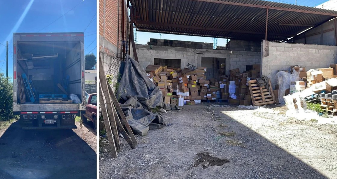 Operativo conjunto asegura bodega con mercancía irregular