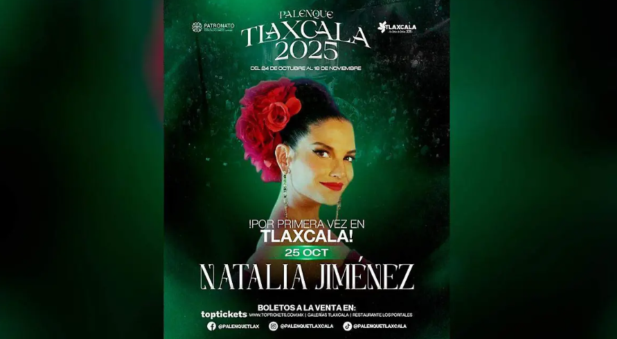 Natalia Jiménez llega por primera vez a Tlaxcala en la Feria de Ferias 2025