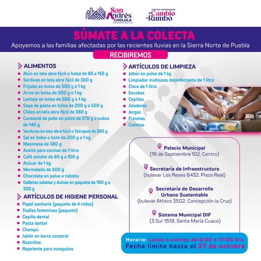 continua colecta para damnificados lluvias sach 1