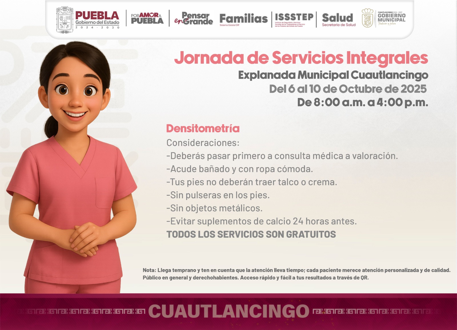 Gobierno de Cuautlancingo invita a la “Jornada de Servicios Integrales de Salud”