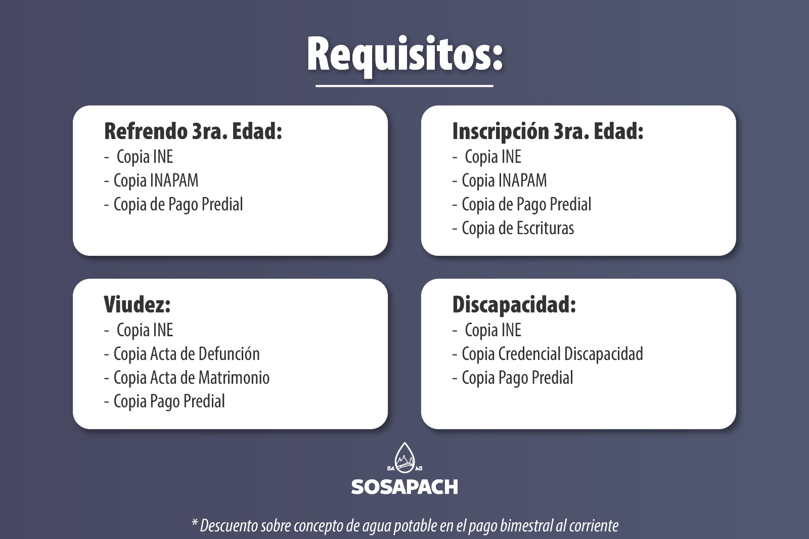 SOSAPACH abre refrendo e inscripción 2025 a beneficios sociales