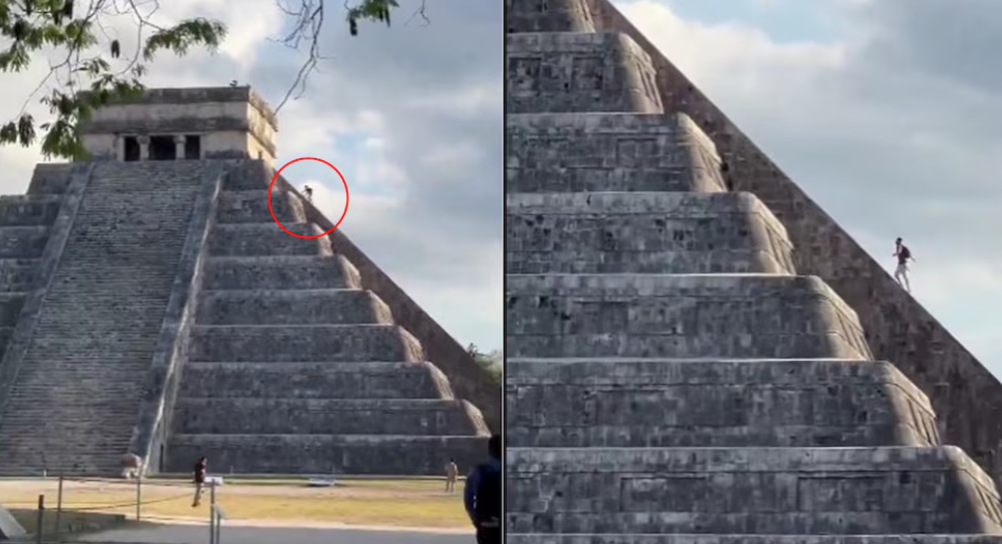 Turista detenido en Chichén Itzá por escalar la pirámide de Kukulkán