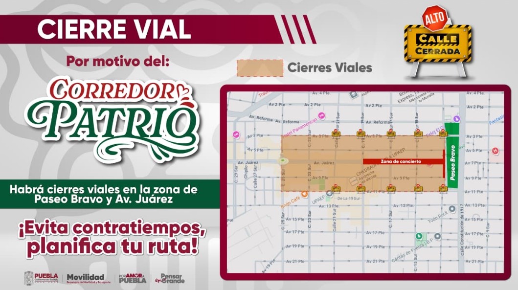 Corredor Patrio 2025 en Puebla