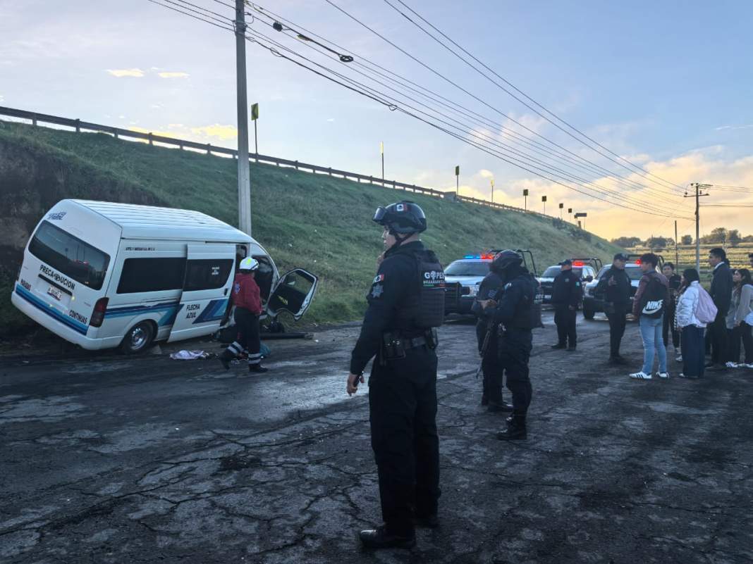 SSC y policía de Xaloztoc detienen a tres por robo de transporte público