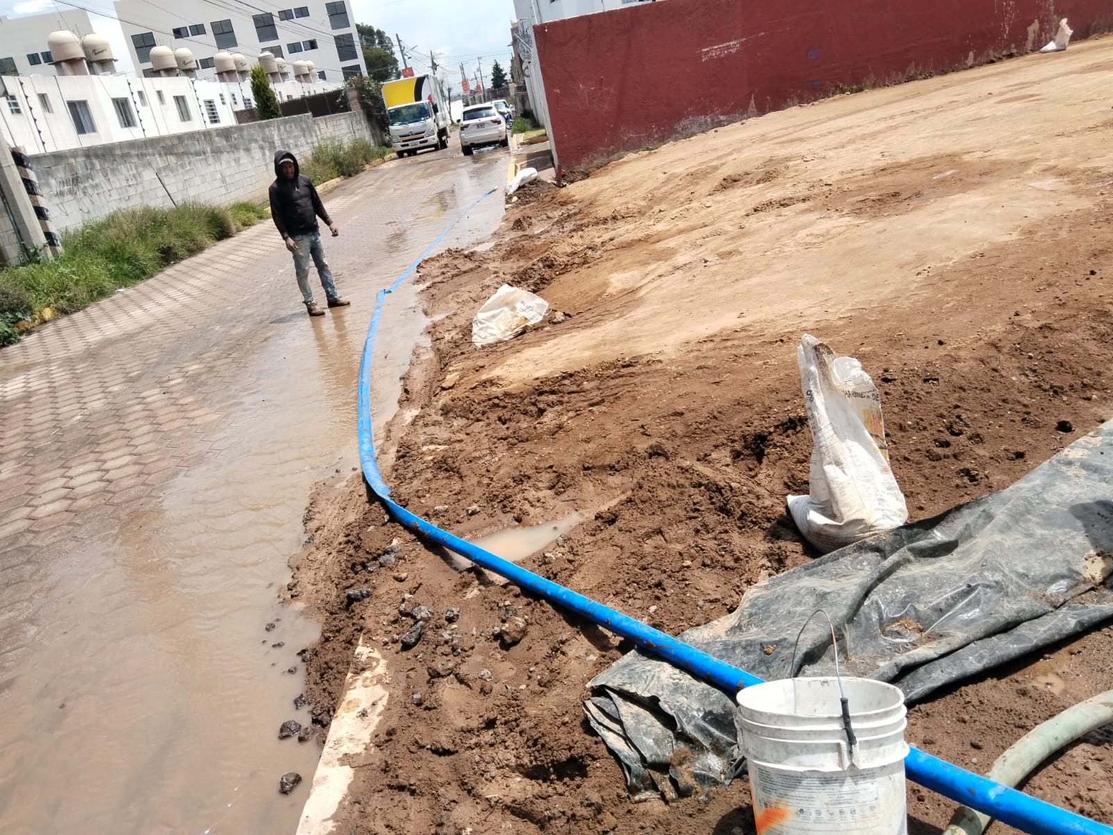 Aclara Sosapac en Cuautlancingo que aparentes fugas de agua son encharcamientos por lluvias