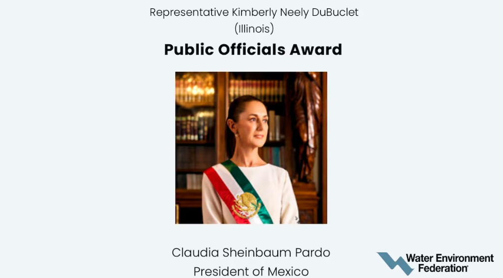 Claudia Sheinbaum recibe premio WEF por innovadoras políticas hídricas