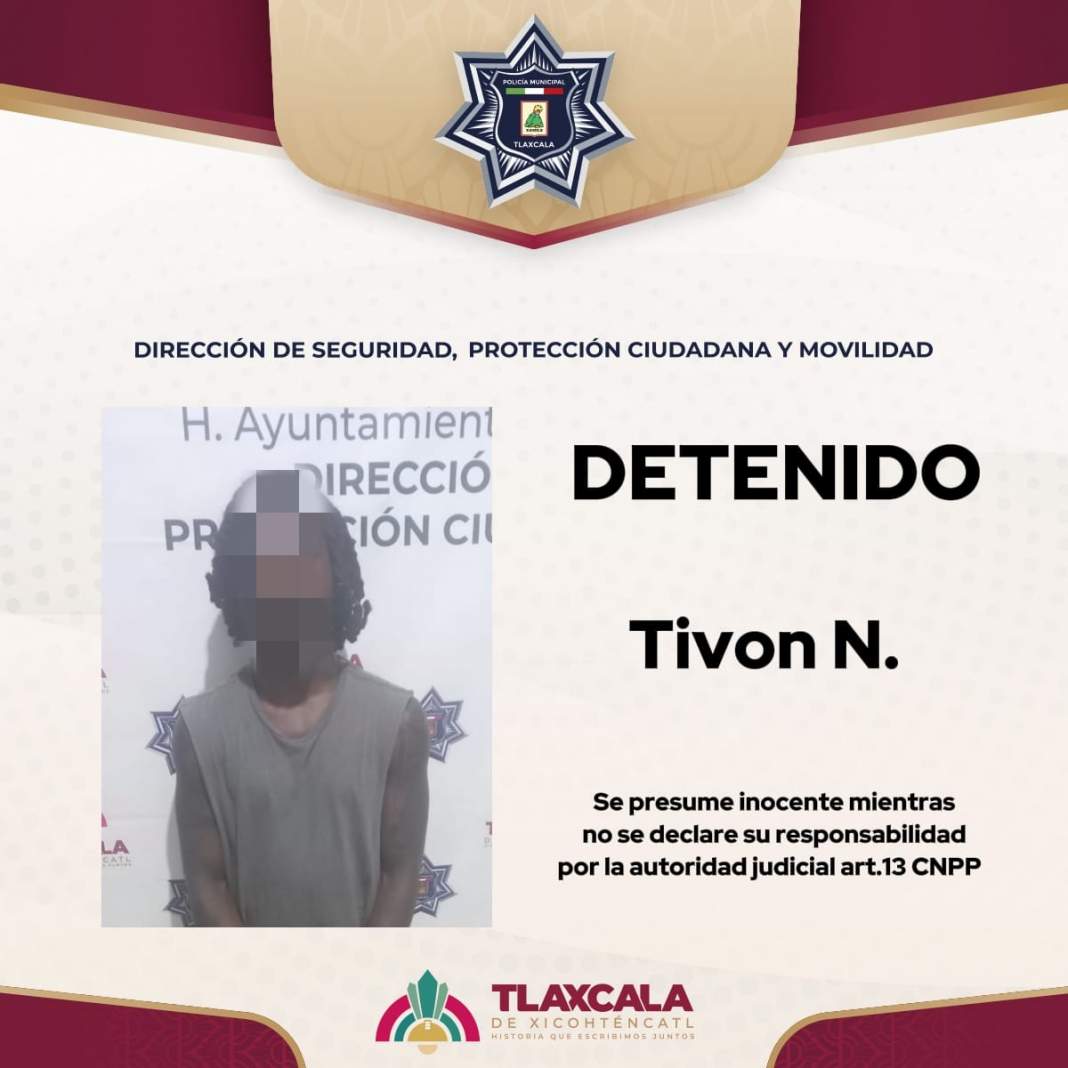 Policía de Tlaxcala detiene a extranjero por conducta agresiva y estancia irregular